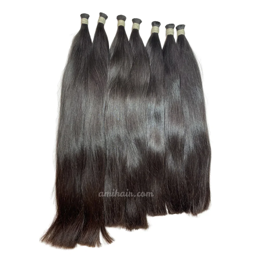AMI Wholesale Raw Vietnamese Straight Bulk 100% Human Hair For Braiding